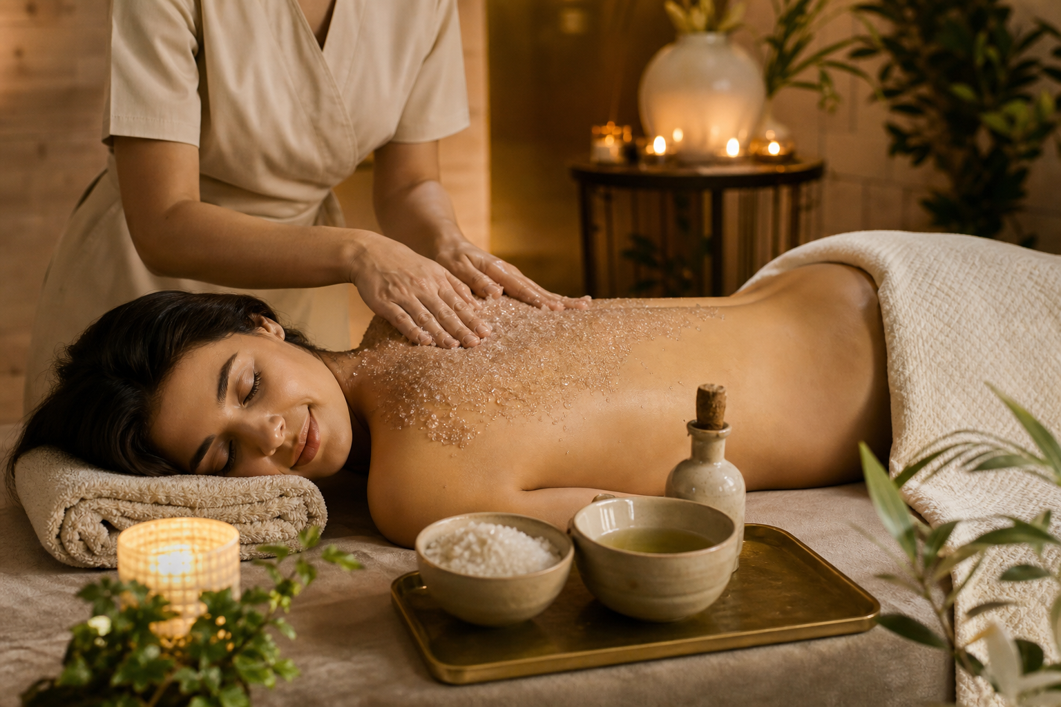 Aromatherapy body scrub