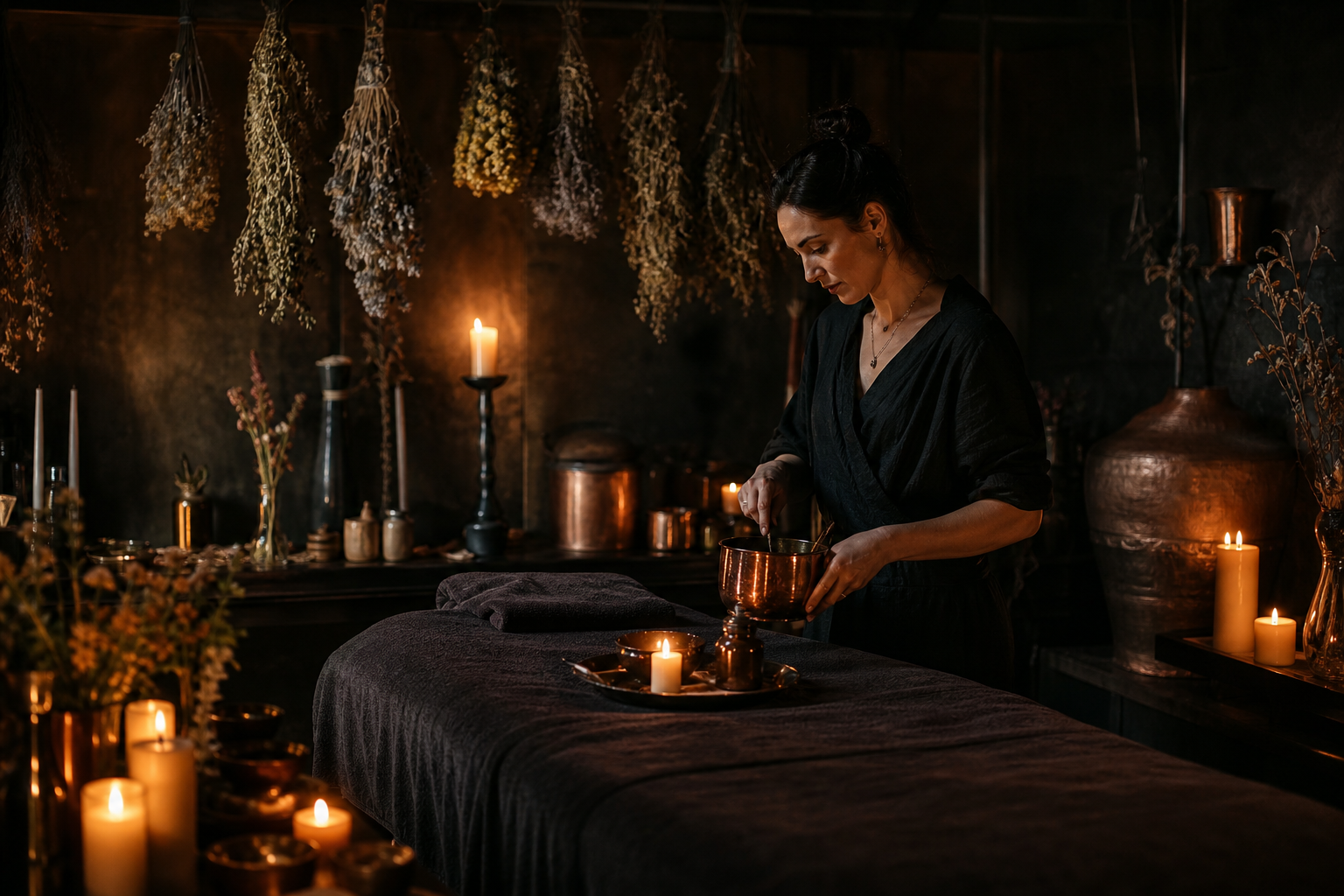 Candlelit treatment room